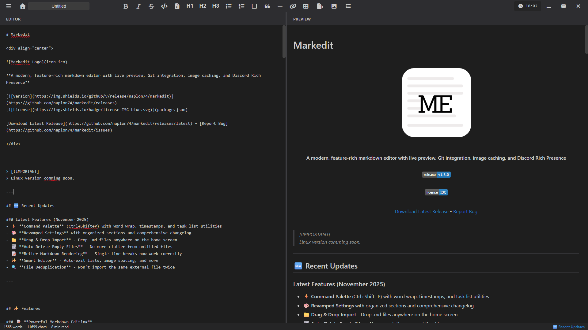 MarkEdit Editor View