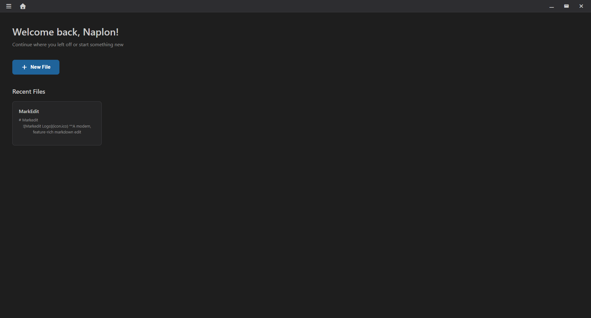 MarkEdit Home Screen